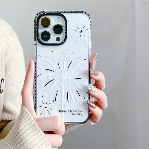 Étui transparent feux d'artifice pour iPhone 12 Pro Max en silicone