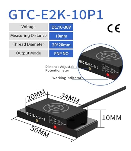 Capteur de proximite distance ajustable 10mm E2K PNP 3 fils CC - 3