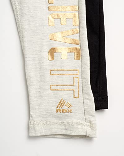 RBX Girls Athletic Leggings - 2 Pack Cotton Stretch Leggings for Girls and Kids Tights - Workout Girl Yoga Pants (4-16)4