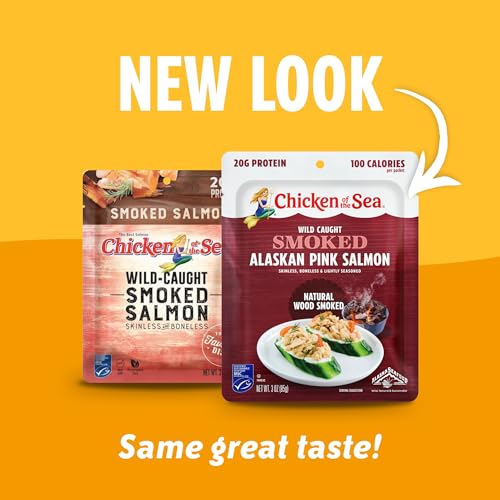 Image of Chicken of the Sea Alaskan Smoked Salmon, 3 Ounce Pouch (Pack of 5), Wild Caught Salmon, Skinless & Boneless