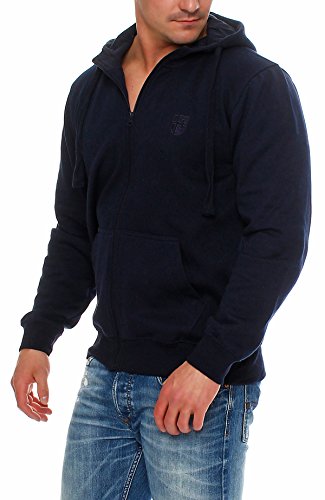 Preisvergleich Produktbild Hoppe Herren Sweatshirt Jacke Sweatshirt Kaputzenpullover (L, blau)