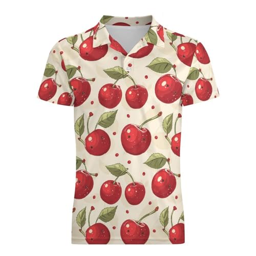 Boys' Classic Polo Shirts Short Sleeve Moisture-Wicking Golf & Tennis Shirts for Youth Teens Cute Cherries4