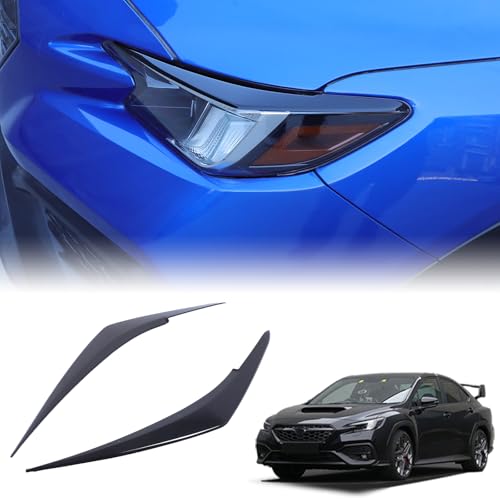 YinanIutos Car Headlight Eyebrow Decoration Strip Compatible with Subaru WRX 2022-2025 Front Headlight Brow Sticker Front Head Lamp Eyelid Cover Trim Sticker (Piano Black)
