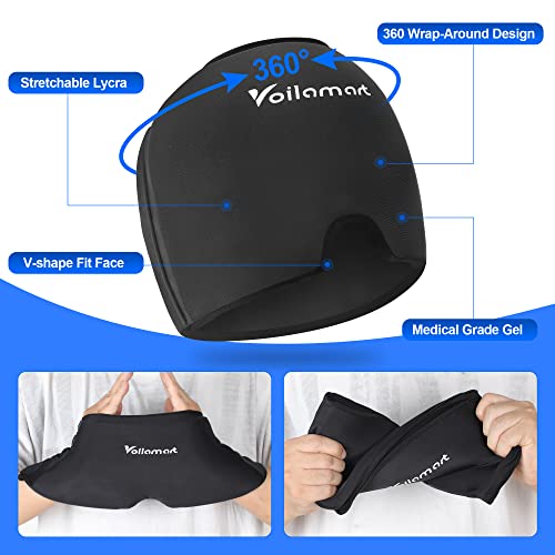 Migraine Ice Head Wrap, Gel Headache Hat For Migraine Cold Therapy Migraine Relief Cap Comfortable & Strechable For Puffy, Tension And Cold & Hot Therapy Wrap For Sprains, Muscle Pain #TOP5