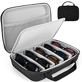 Fonwill Travel Sunglasses Organizer,Hard Glasses Case for Ray-Ban Meta Wayfarer/Skyler/Headliner Glasses,Gift for Men Women(Black-Grey)
