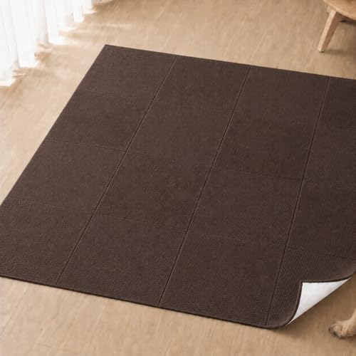 You&ours 撥水 タイルカーペット 吸着滑り止め 30×30cm 9枚 マット 厚手5mm フロアマット 二層構造...