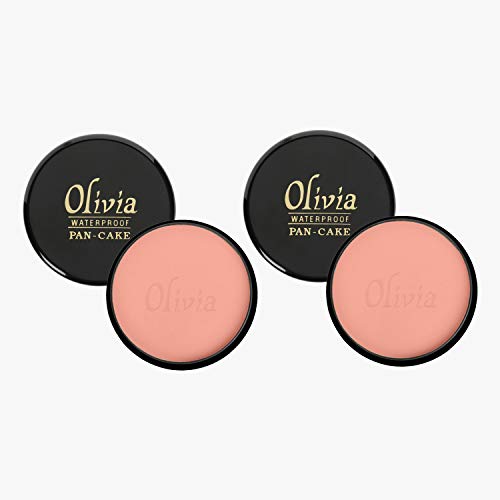 Image of Olivia Pan Cake 100% Waterproof 25g x 2 | Full Coverage Makeup Base | Smudge-Proof & Sweat-Resistant | Long-Lasting Velvety Finish | Hides Blemishes | For All Skin Types | Pack of 2 | Bronze Glow - 22