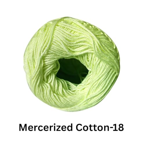 Image of VCR 4 Ply Pear Green 100% Mercerized Cotton Yarn, 60 Grams Hank, 190 Meters Length, Cotton Combed Ball, Smooth and Glossy Crochet Yarn for Crochet and Knitting, Pack of 1, Suitable for DIY Crafts