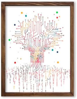 Amazon.com: Watercolor Binary Code Roots Illustration Art Print for ...