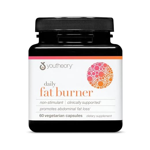 Youtheory Daily Fat Burner Vegetarian Capsules, Healthy Weight Management, 60 ct