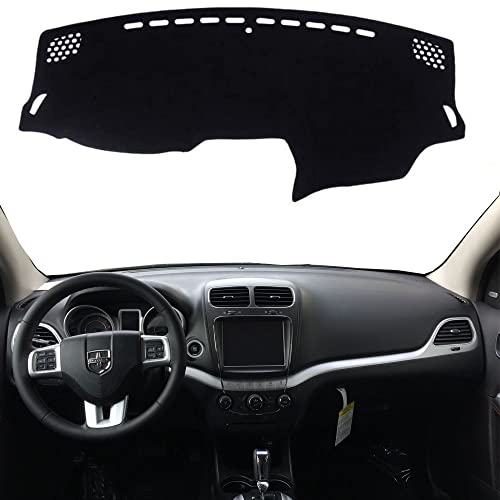 Rifoda Dash Board Cover Fit for Dodge Journey 2011-2020 Flat Freemont 2010-2016 Dashboard Cover Mat Non-Slip Pad Carpet Sunshield Protector (Black Edge)