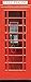 Vinilos para Puertas Cabina de Teléfono Roja Papel Pintado Póster Autoadhesiva Extraíble Impermeable Decorativas de pegatinas puertas para Cuarto y Baño 77x200cm