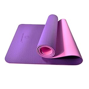 L LONGANCHANG Yogamat, TPE yogamat, gymnastiekmat, sportmat, fitnessmat, antislip, turnmat voor natuurlijk rubber, yoga, pilates, fitness, met yoga-handdoek en draagtas, 183 x 61 x 0,6 cm