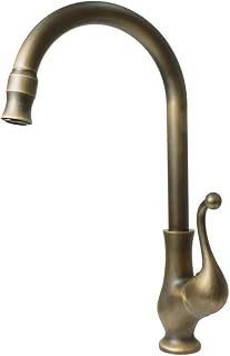 Grifo Monomando Giratorio Latón Antiguo Sanlingo Cocina Fregadero Nostálgico