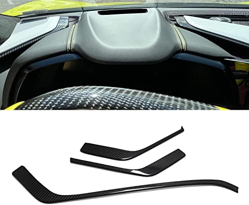 Yipmotiv Geniune Carbon Fiber Dashboard Trim for Corvette C8 Z51 Z06 Coupe Convertible 2020 2021 2022 (Black Carbon Upper Dashboard Trim)