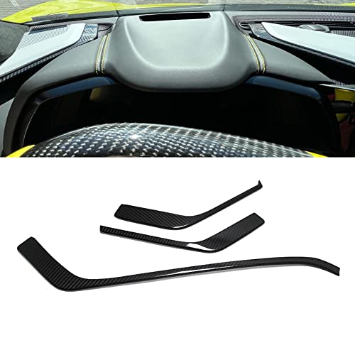 Yipmotiv Geniune Carbon Fiber Dashboard Trim For Corvette C8 Z51 Z06 Coupe Convertible 2020 2021 2022 (Black Carbon Upper Dashboard Trim) #TOP18