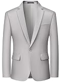 QUELDRA Blazer Homme Décontracté Ajusté Slim Fit Veste de Costume Noir Un Bouton Élégant F...
