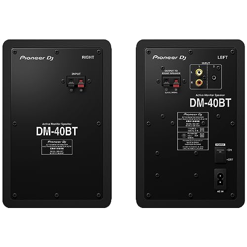 Pioneer DJ Desktop Monitor Speakers with Bluetooth Connectivity, 4-Inch, Black (DM-40BT)