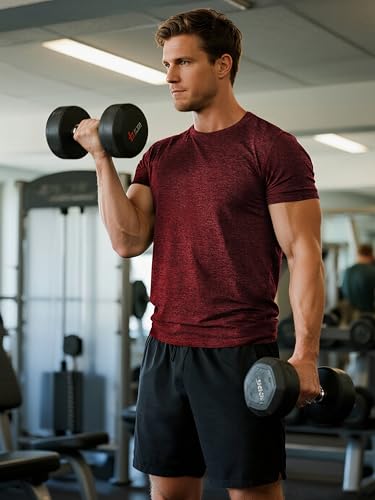 3 Pack Men's Moisture Wicking Dry Fit Tshirts Gym Athletic Performance Short Sleeve Crew Tee Shirts2