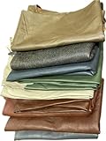 REED Full Grain Soft Sheep Skin Leather Remnants, Assorted Colors, for Crafts, Jewelry, Journal Making (1, Pounds)