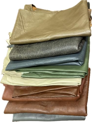 REED Full Grain Soft Sheep Skin Leather Remnants, Assorted Colors,