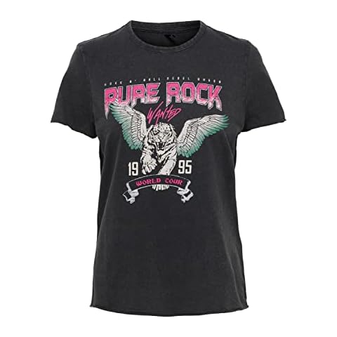 ONLY Women's Onllucy Printed T-Shirt in Black Cover