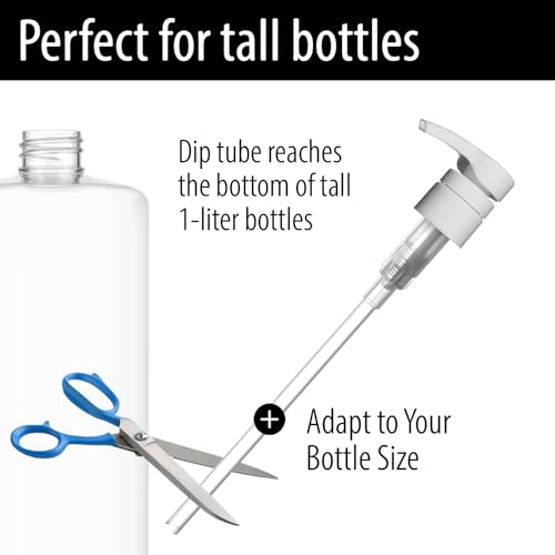 Bar5F Shampoo and Conditioner Pumps for Liter (33.8oz) Bottles Fits 1" inch Bottle Necks 2-Pack (White)3