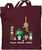 Jutebeutel Stoffbeutel Stofftasche Baumwolltasche - Blumen & Pflanzen - Nur noch eine Verschiedene Pflanzen weiß - Unisize - Bordeauxrot - jutebeutel bedruckt vintage blumen - WM101