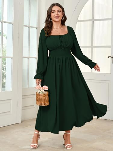 Image of SHESTARR Women's Plus Size Dress Long Sleeve Milkmaid Dress