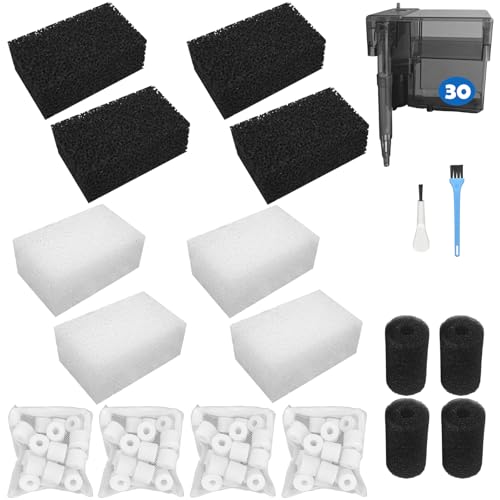 tuvisin Aquarium Filter Media Replacement for AquaClear 30 Power Filter Three-Stage Filtration Tank Filter Maintenance Kit Fish Tank Filter for 10- to 30-Gallon Aquariums