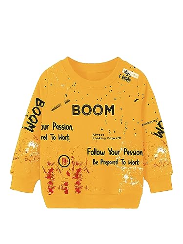 Image of Jump Cuts Boys Printed Full Sleeve Round Neck Navy, White Cotton Slim Fit T-Shirt