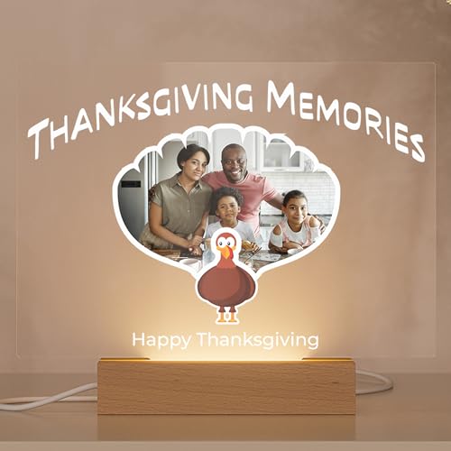 Personalized Thanksgiving Acrylic Plaque – Custom “Thanksgiving Memories” Photo Gift
