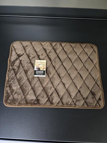 Flamingo Orthopädisches Bett und Kissen für Hunde oder Katzen – XS | Weimar Rechteckig Braun | A: 55,5 cm, B: 38,5 cm, C: 2 cm – Weich, Platzsparend, Ideal für Kleine Tiere