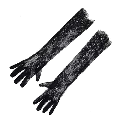 2pcs Stylish Long Arm Gloves Breathable Lace Gloves Stretchy Polyester For Evening Parties Weddings Vintage Styles