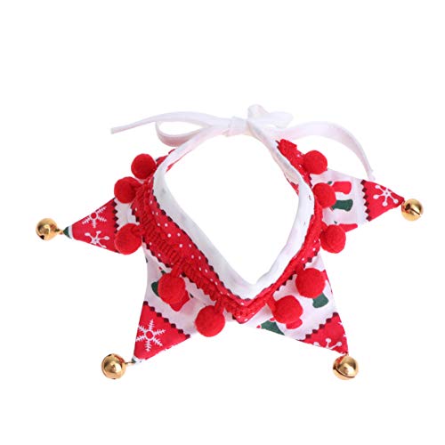 Gatuida Pañuelo Navideño para Perros con Campanas Navideñas Bufanda Navideña para Mascotas Accesorios para Disfraces de Mascotas de Navidad Accesorios Ajustables para Disfraces de Perros Cover