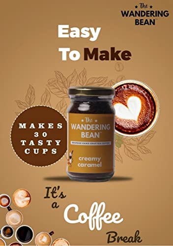 Image of The Wandering Bean Blend Rich & Smooth Creamy Caramel Instant Coffee (60 Grams), Granules, Bottle