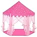 SONGMICS Tienda de Princesa, Carpa para Niños con Tul de Hadas, Castillo con Bolsa de Transporte, Uso Interior y Exterior, Espacio Privado para hasta 3 Niños, 140 x 120 x 135 cm, Rosa LPT601P01