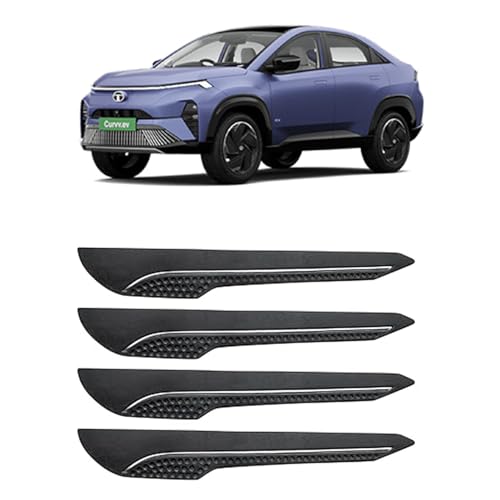 Image of AOSIS-Car Bumper Protector /Bumper Guard for Tata Curvv EV with Single Chrome Stripe (4-Pcs)