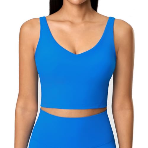 Image of Lemedy Women Sports Bra Longline Crop Tank Top | Medium Support, Padded, Yoga, Workout, Running, Removable Pads, Wide Straps, Extremely Soft, for Women