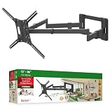 Barkan 1 Meter lang TV Wandhalterung, 13-80 Zoll Doppelarm, Schwenkbar/Vollbewegung flach & Curved Fernseher TV Halterung, hält bis 50Kg, Extra stabil, 101cm, für LED OLED LCD, Max. VESA 600x400