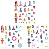 Polly Pocket Set de Juego Paquete de Modas Grande Incluye Dos muñecas y 25 Piezas de Moda para niñas de 4 años en adelante