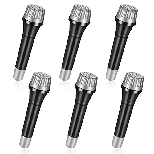 Jerify 6 Pieces Toy Play Microphone Set for Kids, 5.7 Inch Plastic Fake Microphone Props for Karaoke Fun Stage Costume Birthday Party Props Birthday Halloween Party Favors