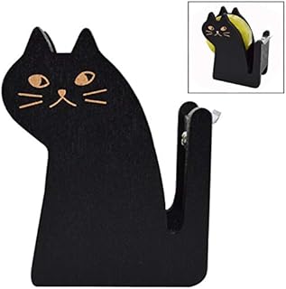 Xrten Funny Cute Wooden Adhesive Tape Tape Cutter Dispenser, Cat Tape Dispenser Cutter for Personal/Home Use