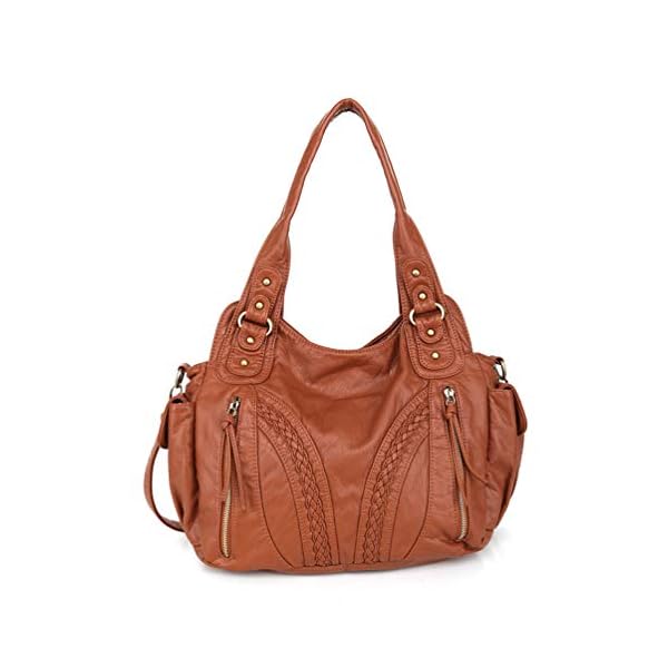 Montana-West-Handbags-for-Women-Washed-Leather-Hobo-Bags-Concealed-Carry-Purses-Stylish-Satchel-Handbag-with-Crossbody-Strap Montana West Washed Leather Shoulder Bag MWC-019SBR