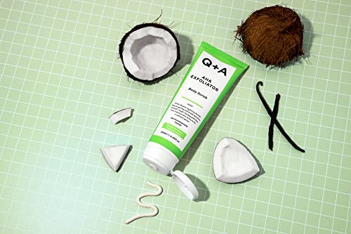 Q+A Aha Exfoliator Body Scrub (250Ml), Exfoliating Body Scrub With Aha And Lactic & Glycolic Acid, Smooths Rough Dry Skin, Brightens & Hydrates, Vanilla & Coconut Scent - 6