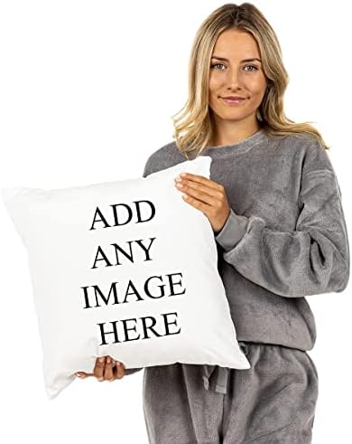 Fab Gifts Personalised Cushion Photo Custom Gift 100% Polyester Pillow Edge to Edge Photo Printed Pillow DOUBLE SIDED Gift idea for Birthday, Wedding and Special Moments (45 x 45 cm, Cover)