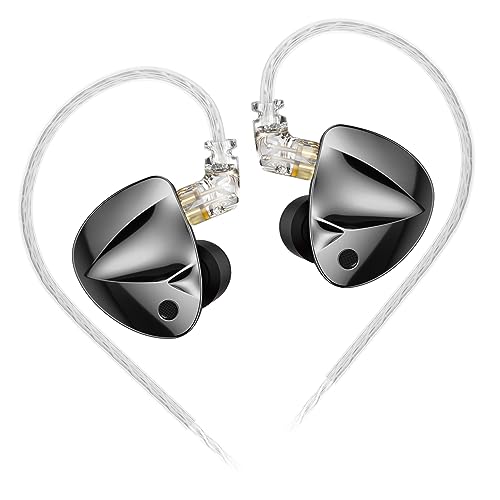 KZ D-FI Auriculares intrauditivos con Monitor de 4 Niveles, Auriculares con Sonido estéreo HiFi Auriculares con Cable y cancelación de Ruido Bass Earbuds (Sin Micro Sin interruptores)