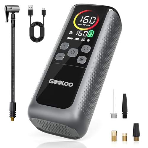 Image of GOOLOO GT160 DUAL Heavy-Duty Tire Inflator Portable Air Compressor | Built for Heavy-Duty Vehicles • 160 PSI Max • Dual-Cylinder Pump • 10000mAh Battery • Fast Inflation