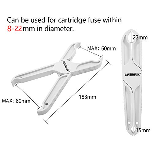 Vantronik Fuse Puller Tool For Large And Medium Cylindrical Fuse Cartridge Fuse And Bulb, Insulated Non-Slip Grip Handle, 7.2 Inch Long #TOP3
