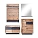 Produktbild trendteam smart living Garderobe Garderobenkombination 4-teiliges Komplett Set Coast, 168 x 190 x 35 cm in Wotan Eiche Dekor, Absetzung Ablage Grau mit LED Beleuchtung